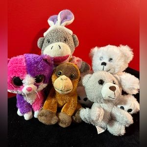 5 small stuffed animals - sock monkey